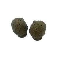 Load image into Gallery viewer, Vintage Walnut Salt and Pepper Shakers Handmade Spools Set of 2
