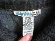 Load image into Gallery viewer, Denim 24/7 Jacket Womens 34W Black Denim Button Up Pockets Tunic Plus Ladies
