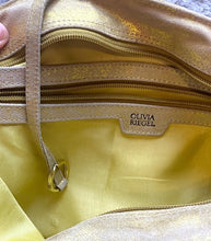 Load image into Gallery viewer, Olivia Riegel Purse Gold Shimmer Tassel Key Fob Luxury Wedding Formal Shoulder
