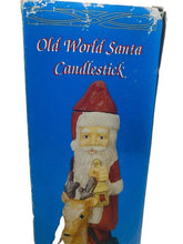Load image into Gallery viewer, Old World Santa Candlestick Holder St. Nick Christmas Red Suit Reindeer Original
