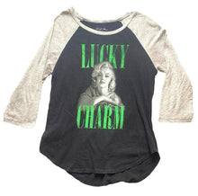 Load image into Gallery viewer, Marilyn Monroe Shirt Womens Extra Large Lucky Charm Spellout Raglan Streetwear
