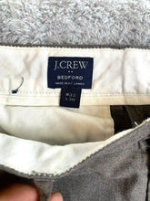 Load image into Gallery viewer, J Crew Pants 32x30 Gray Bedford Flat Front Trouser Straight Leg Casual Dress Men
