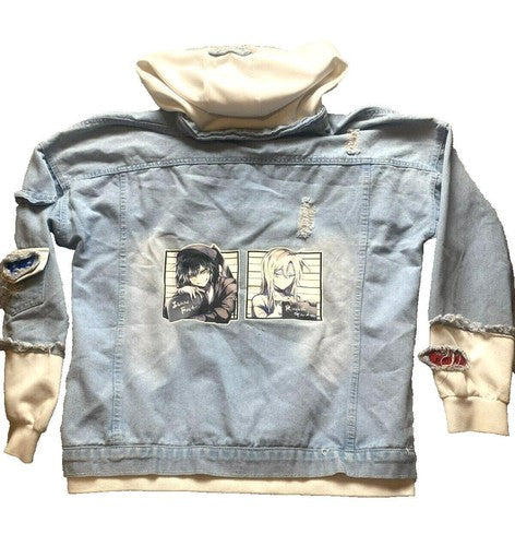 Angels of Death Jacket Womens 3XL Zack Foster Rachel Gardner Anime Hoodie Denim