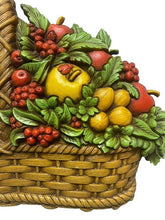 Load image into Gallery viewer, 1978 Homco Fruit Basket Wall Plaque Art Plastic Home Kitchen Farmhouse Decor
