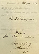 Load image into Gallery viewer, 1896 Prisoner Discharge Order Savannah Georgia Chatham County Jail Antique
