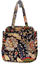 Load image into Gallery viewer, VERA BRADLEY Purse Tote Shoulder Bag Blue Floral Mature Quilted
