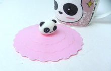Load image into Gallery viewer, Hello I&#39;m Panda Mug Coffee Cup with Silicone Lid Pink - Gift Ideas
