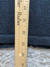 Load image into Gallery viewer, VTG Crystal Kobe Sweater Womens Medium Navy Blue Poinsettia Christmas Cardigan
