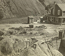 Load image into Gallery viewer, 1910 Real Photo Postcard New Engl ND Last Chance Mines Mining Town Mountain RPPC
