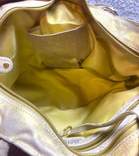 Load image into Gallery viewer, Olivia Riegel Purse Gold Shimmer Tassel Key Fob Luxury Wedding Formal Shoulder
