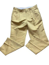 Load image into Gallery viewer, Oscar Collection By Oscar Pants Adult 40x31 Gold Pinstriped Pleated Dress Mens
