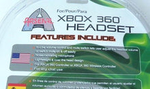Load image into Gallery viewer, XBOX 360 Headset Arsenal Gaming AX36HDSETB Over Ear Mic Noise Cancelling NEW
