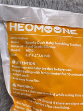 Load image into Gallery viewer, Spanky Cute Pink Duck Teething Mitten for Babies, Silicone Baby Teether Toy
