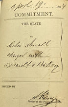Load image into Gallery viewer, 1894 Chatham County Arrest Warrant Assault of Battery Hand Seal Antique Ephemera
