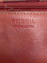 Load image into Gallery viewer, Fossil Wallet Card Holder Coins Pockets Studded Genuine Leather Pink Orange
