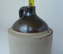 Load image into Gallery viewer, Stoneware Jug Whiskey Water Crock Rustic Primitive Antique Signed Farmhouse
