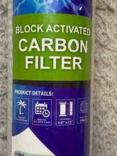 Load image into Gallery viewer, Carbon Block Water Filter 9.87" x 2.5" 5 Micron Whole House Cartridge
