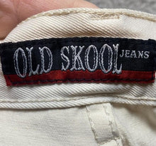 Load image into Gallery viewer, Old Skool Jeans Adult 32x32 White Denim Vintage Y2K Zip Pockets Buttons Mens
