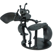 Load image into Gallery viewer, Metal Art Sculpture Scrap Recycled Bee Drummer Nuts &amp; Bolts Figure
