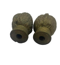 Load image into Gallery viewer, Vintage Walnut Salt and Pepper Shakers Handmade Spools Set of 2
