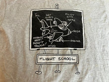 Load image into Gallery viewer, VTG Airplane Shirt Adult Medium Flight School Funny 90s Light Gray Black Mens
