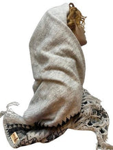 Load image into Gallery viewer, Inca Land Scarf Tasseled Headwrap Alpaca Lana Wool Scarves Fringe 27"x76"
