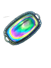 Load image into Gallery viewer, Vintage Carnival Glass Butter Tray Iridescent Blue Rainbow Trinket Dish
