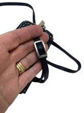 Load image into Gallery viewer, Brighton Crossbody Wallet Black Pebbled Leather Studded Convertible Adjustable
