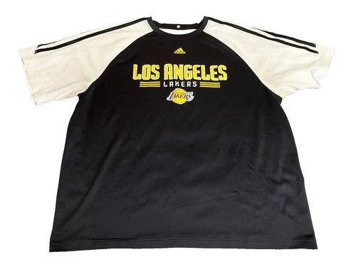 Los Angeles Lakers Shirt Adult 2XL 2XL Black Adidas Warm Up NBA Basketball Mens