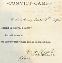 Load image into Gallery viewer, 1892 Convict Camp Requisition Jailer Prisoners Antique Ephemera
