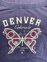 Load image into Gallery viewer, Denver Colorado Shirt Womens 2XL XXL Navy Butterfly Steam Powered Premium 51
