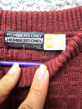 Load image into Gallery viewer, VTG Members Only Sweater Adult Extra Large Maroon Outerwear Textured Knit Mens
