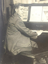 Load image into Gallery viewer, Vintage College Pennant Photo Piano Player Harvard Iowa Yale Dubuque Flags
