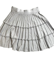 Load image into Gallery viewer, Simplee Skirt Womens Medium (25” Waist) Gray Tiered Summer Ruffle Boho Mini Lady
