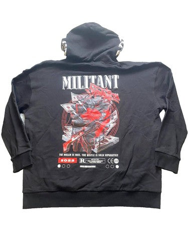 Militant Mentality Sweatshirt Adult 2XL Black Zip Up Hoodie Money Power Mens NWT