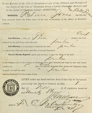 Load image into Gallery viewer, 1893 Savannah GA Arrest Warrant 5 Day Sentence Seal Antique Ephemera
