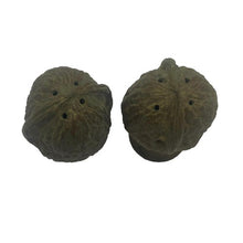 Load image into Gallery viewer, Vintage Walnut Salt and Pepper Shakers Handmade Spools Set of 2
