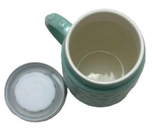 Load image into Gallery viewer, Flamingo Coffee Cup Mug with Lid Soup Mint Green NIB
