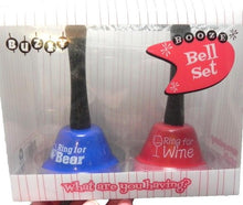 Load image into Gallery viewer, Buzzy Booze Bell Set Ring for Wine Beer NEW *box damaged*
