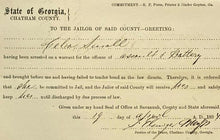 Load image into Gallery viewer, 1894 Chatham County Arrest Warrant Assault of Battery Hand Seal Antique Ephemera
