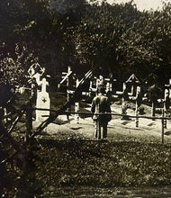 Load image into Gallery viewer, Vtg  Real Photo Postcard Military Cemetery Antique Officer Uniform RPPC Verdun
