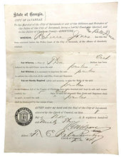 Load image into Gallery viewer, 1893 Savannah GA Arrest Warrant 5 Day Sentence Seal Antique Ephemera

