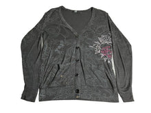Load image into Gallery viewer, FOX Racing Sweater Womens Small Black Button Front Cardigan Oversized Grunge
