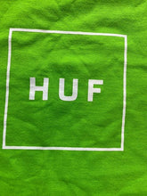 Load image into Gallery viewer, HUF Shirt Adult Medium Lime Green Essentials Box Logo Crewneck Classic NWT
