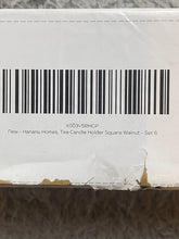 Load image into Gallery viewer, 6 Small Square Wooden Tealight Candle Holders Neutral Modern Minimalist NEW
