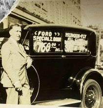 Load image into Gallery viewer, Lot of 5 Vintage Photos Old Cars Plymouth Ford Man Walking Ledge Advertising
