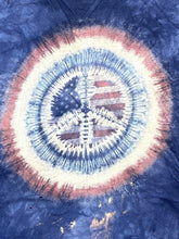 Load image into Gallery viewer, The Mountain Shirt Adult Medium Blue Peace Sign USA Flag Tie Dye Streetwear Mens
