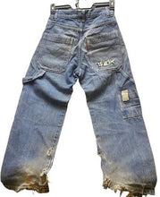 Load image into Gallery viewer, PINTAX Jeans Womens XXXS 3XS (28x27) Blue Denim Ripped Hip Hop Baggy Carpenter
