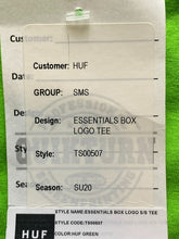 Load image into Gallery viewer, HUF Shirt Adult Medium Lime Green Essentials Box Logo Crewneck Classic NWT

