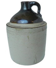 Load image into Gallery viewer, Stoneware Jug Whiskey Water Crock Rustic Primitive Antique Signed Farmhouse
